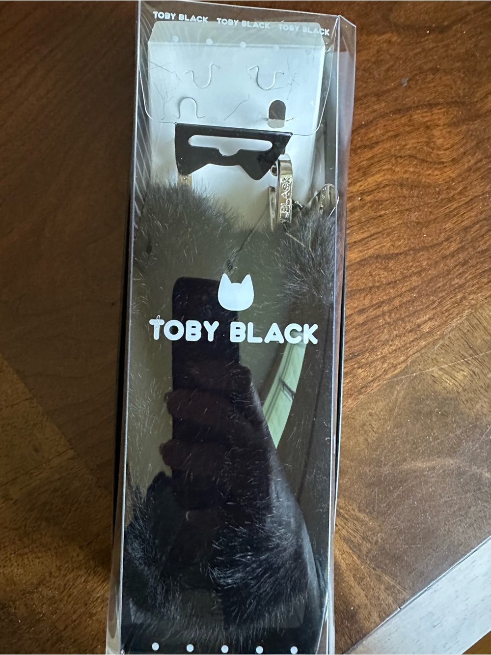 Toby Black- Black Faux Fur Wrist strap